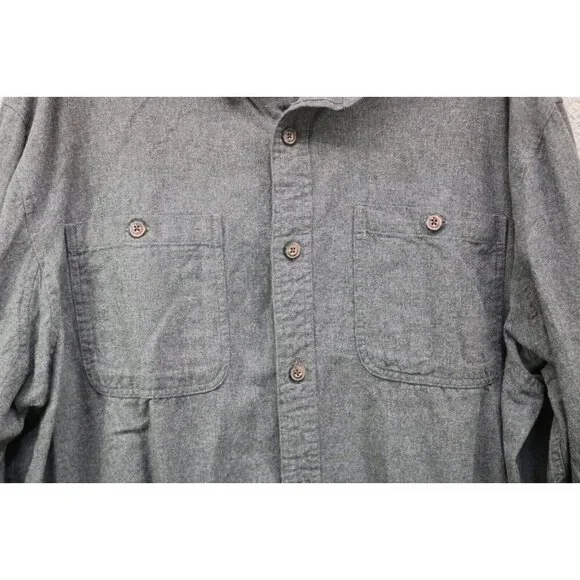 Duluth Trading Co. Long Sleeve Button Up Grey Shirt-Size 2XL-Relaxed Fit - Picture 3 of 10